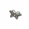 Rhinestone Butterfly Brooch Pin Silver Aurora Borealis For Crafts Costumes 2 1/4 Inch X 1 3/4 Inch